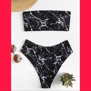 Bandeau High Waisted Bikini 👙